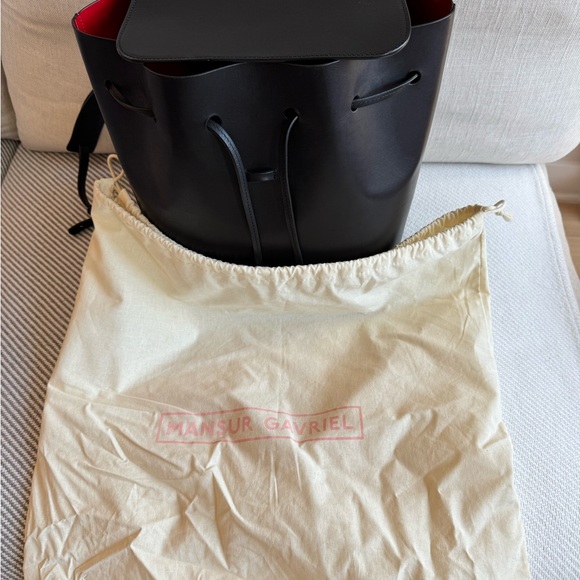 Mansur Gavriel Classic Backpack, Black / Red, regular size - Picture 8 of 13